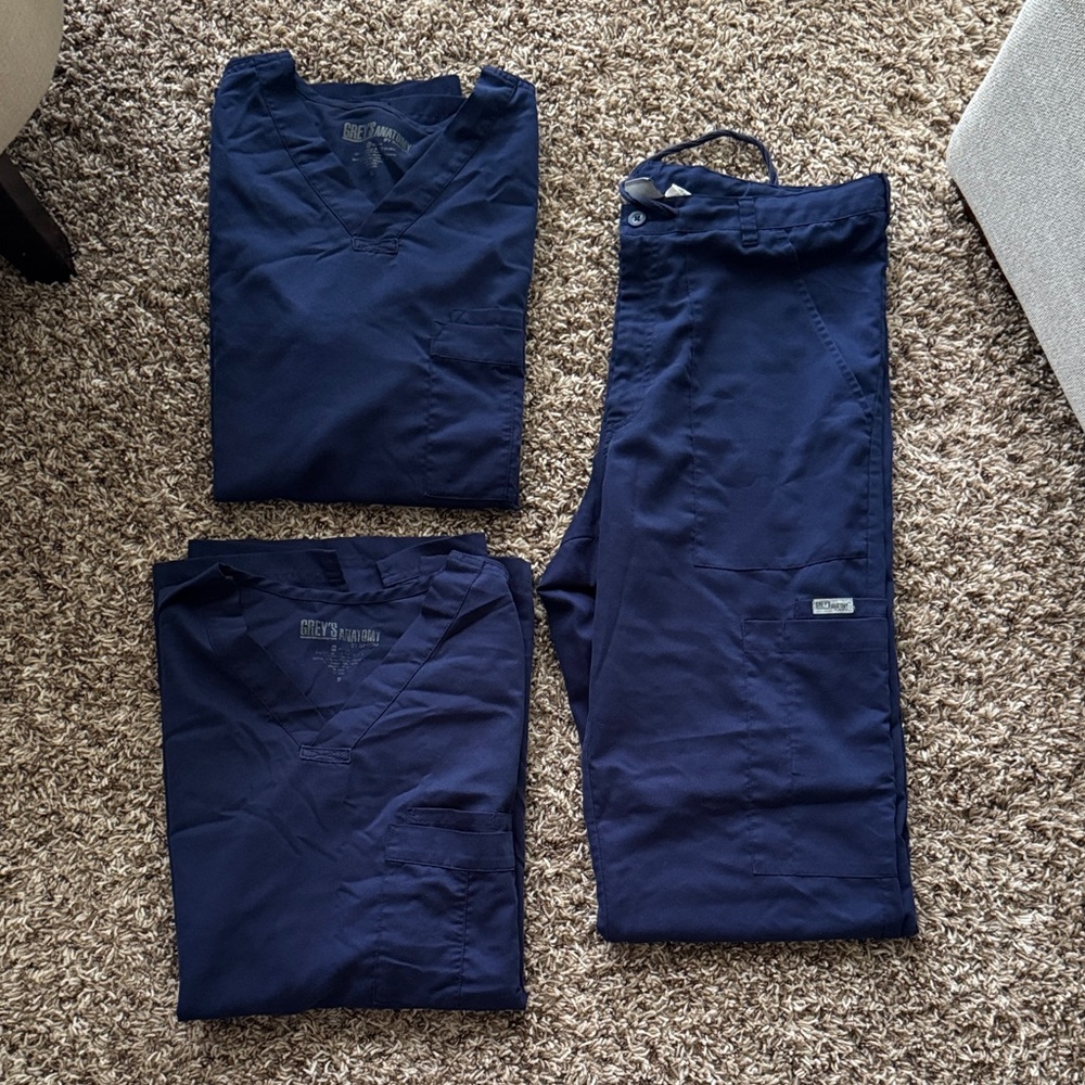Grey's Anatomy Dark Blue Scrub Set